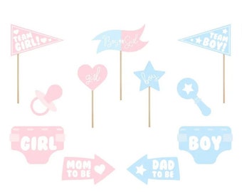 Gender Reveal Photo Props | Gender Reveal Photo Shoot | Baby Shower Photos | Boy or Girl Photo Props | Mom To Be | Pink and Blue | Dad To Be