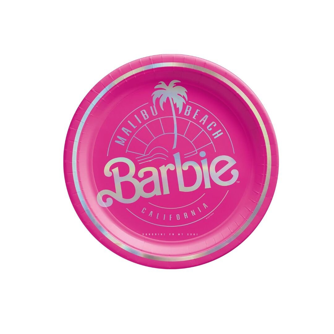8ct Malibu Barbie Metallic Plates Barbie Plates Pink Etsy