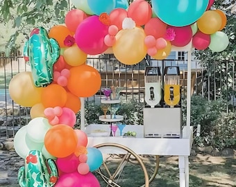 Kit fai da te ghirlanda di palloncini Taco Fiesta / Arco di palloncini arcobaleno / Ghirlanda di palloncini di cactus / Compleanno a tema festa arcobaleno / Palloncini colorati