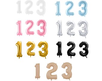 Large Foil Number Balloons | Giant Number Balloons | Birthday Decor | Kids Birthday Party Decorations | 1-2-3 Balloons | Birthday Balloons