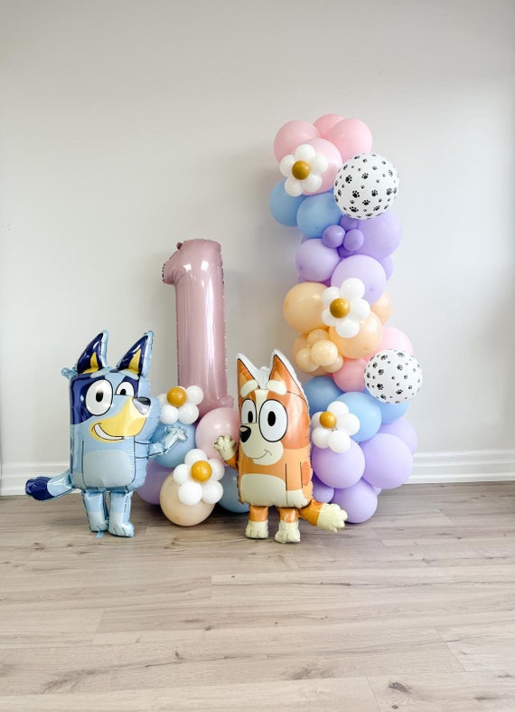 Licensed Bluey Balloon Garland Kit Bluey Theme Birthday Party Bingo Dog Balloon Bluey Theme Decor Paw Print For Girls Daisy Balloons Arch