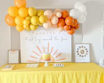 Trip Around the Sun DIY Balloon Garland Garland | Sun Balloon Garland | Onederful Birthday Decor | Boho Sun Birthday | Sunshine Baby Shower