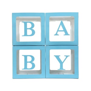 Custom Blue Baby Balloon Blocks, Personalized Baby Name Balloon Box, Personalized Gender Reveal Balloon Decor, Special Occasion Party Decor