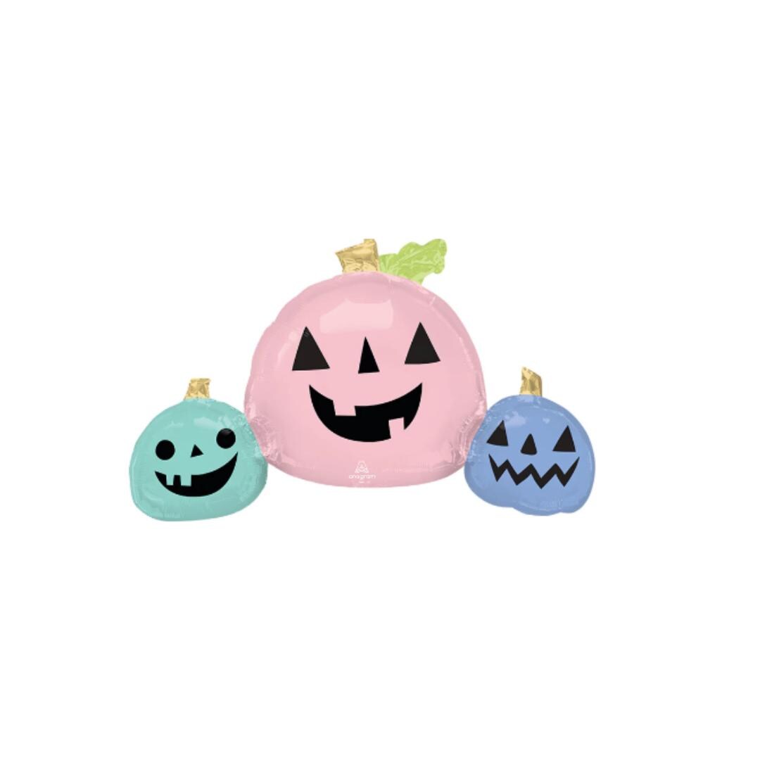 35" Pastel Halloween Pumpkins Balloons, Halloween Balloons, Halloween