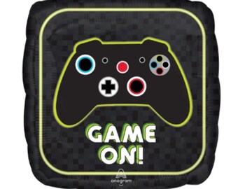 28" Game On Controller Balloon, Toddler Epic Birthday Party, Teen Gamer Boy Console Party, Level Up  Gamer Gaming Kids Birthday Party Favors