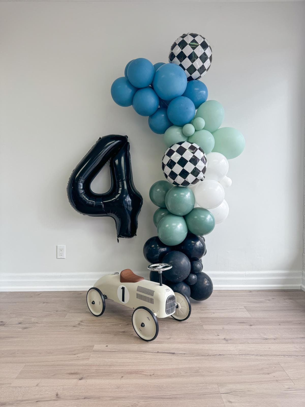 Race Car Theme Balloon Garland Kit Boy 1st Birthday Muted Car Balloon Arch Kit Two Fast Party Decor Car Birthday Checkered Balloons Fast One