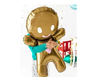 Giant Gingerbread Man Balloon | Christmas Decorations | Holiday Decor | Candy Party | New Year Decorations |  Cookie Exchange Party Décor