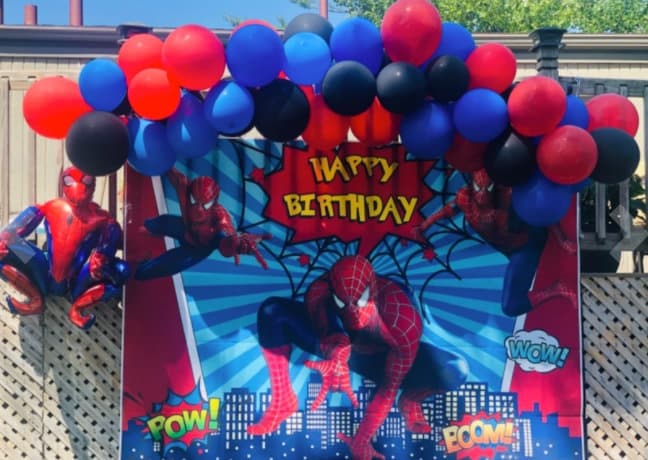 Decoration Spiderman Anniversaire FONGWAN Ensemble de Ballons