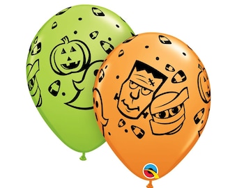 Large Halloween Design Air Balloons, 11'' Frankestein Pumpkin Ghost Mummy Latex Balloons, Halloween Party Decor, Spooky Balloon Decoration