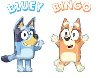 Globos de aluminio con licencia de Bluey & Bingo, globos de perro de dibujos animados, decoración de cumpleaños de Bluey para niño, globos de cumpleaños para niña, regalos de fiesta para niños, cumpleaños de cachorro