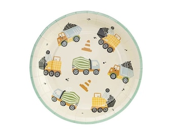 Under Construction Party Plates | Construction Vehicles Plates | Construction Birthday | Dump Truck Party | Boy Birthday Decor | Party Decor