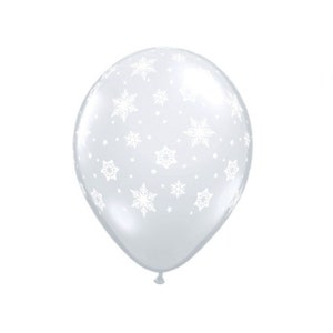 11&#39;&#39; Snow Design Latex Balloon, Special Occasion Decor, Birthday Decoration, Large Latex Snowflake Balloon, Christmas Winter Decoration