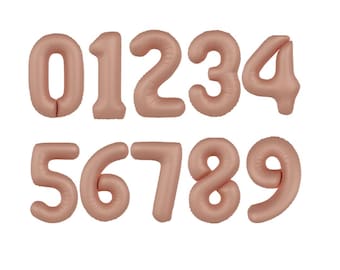 Globos de aluminio de 32" con números del 0 al 9 en rosa vintage mate, globos de mylar para fiestas de cumpleaños de niñas, decoración para celebraciones de la nueva era, accesorios para fotos.