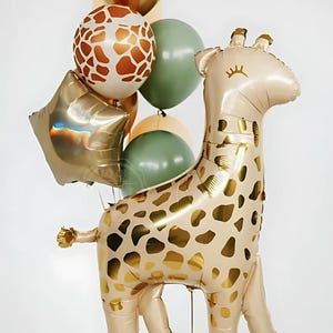 Wild One Safari Themed Balloon Bouquet | Two Wild Balloon Bouquet | Safari Themed Party Decor | Baby Shower Balloon | Cute Giraffe Balloon