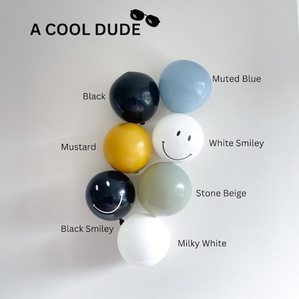 One Happy Dude Balloon Garland | One Cool Dude Balloon Garland | One Cool Dude Party Decor | One Groovy Dude | One Happy Guy | Smiley Face