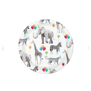 Partytiere Geschirr | Party Tier Geburtstag Teller | Zwei Wilde Safari Geburtstagskinder | Safari-Babyparty | Zootiere | Ein wilder Geburtstag