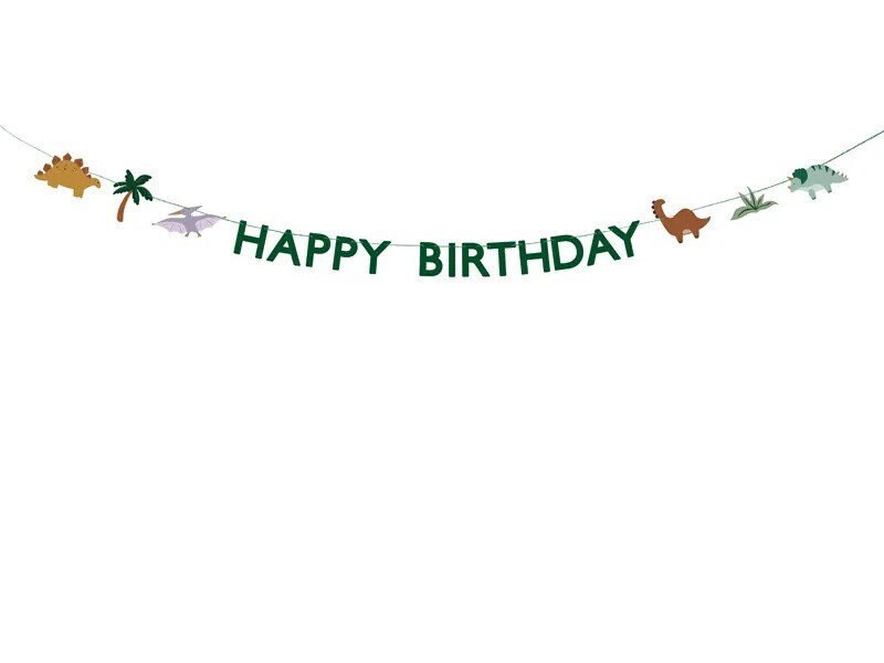 Drei Rex Dinosaurier Banner Für 3. Geburtstag – Grüne Glitzer-Girlande Mit T-Rex Motiven
