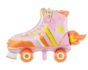 Jumbo Foil Roller Skate Balloon | Retro Roller Skate | Pink Roller Skate Balloon | Let's Roll Skate Party | Two Groovy Birthday | 90's Bday