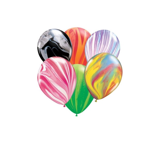 11" Latex Marble Balloons I Agate Balloons I Black & White Balloons I Purple Balloons I Balloon Bouquet I Tie Dye Balloons I Colorful Decor