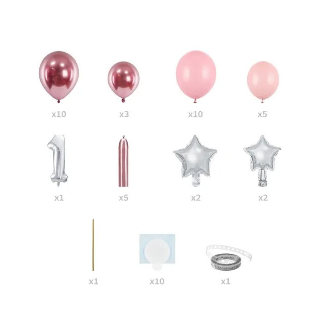 1st Birthday Balloon Bouquet | 1st Birthday Decor | Pink Balloon ...