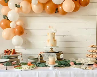 Bee Day Balloon Garland Kit. Yellow Orange Honey Bee Balloon Garland. Pale Yellow Blush Party Decor. DIY Balloon Garland Kit