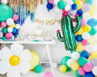 Parete con sfondo di palloncini margherita, arredamento Groovy per il primo compleanno, ghirlanda di palloncini di fiori margherita, arredamento per il primo compleanno, Boho Pink Peach, Baby Shower