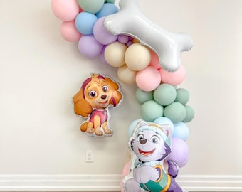 Licensed Paw Patrol Skye & Everest Girl Birthday Balloon Garland Kids Party Puppy Dog Arch Pet 1st Bday Bone Lets Pawty Baby Shower Decor