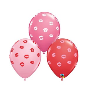 Kissy Lips Balloons | Valentine's Day Decor | Red and Pink Balloons | Bachelorette Party Decor | Kiss Balloons | Galentine Decor | Gifts