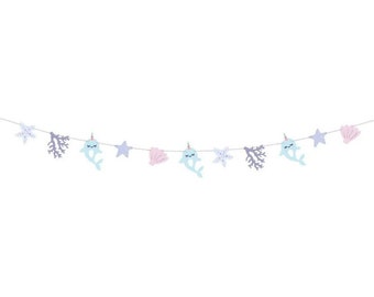 Narwhal Garland | Narwhal Decorations | Under The Sea Party | Mermaid First Birthday | Girl Birthday Party |  Narwhal Baby Shower | Bunting