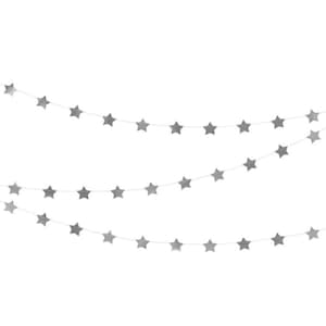 Silver Star Garland | Twinkle Twinkle Little Star | Silver Star Banner | Trip Around Sun | Space Party Theme | Two The Moon | Star Bunting