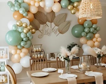 Eucalyptus Balloon Garland Kit | Boho Jungle Balloon Garland | Eucalyptus Baby Shower | Woodland Baby Shower | Safari Jungle Party Balloon