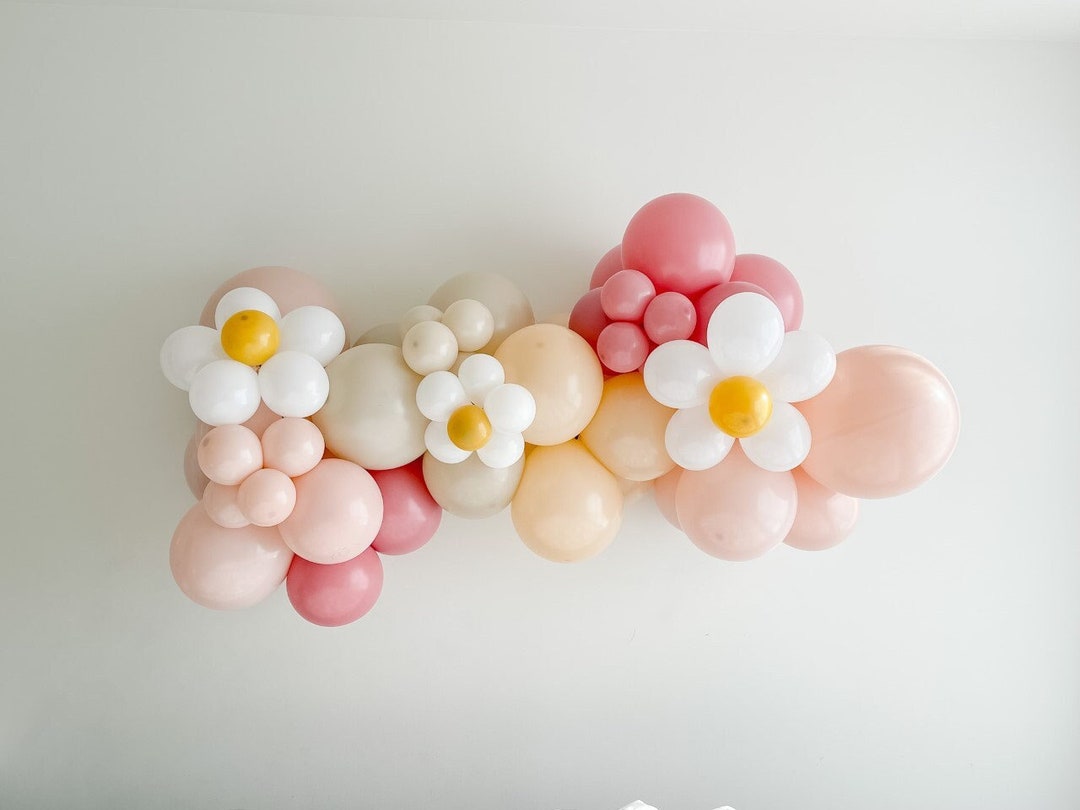 DIY Daisy Balloon Garland Flower Arch Decor Groovy Birthday Etsy