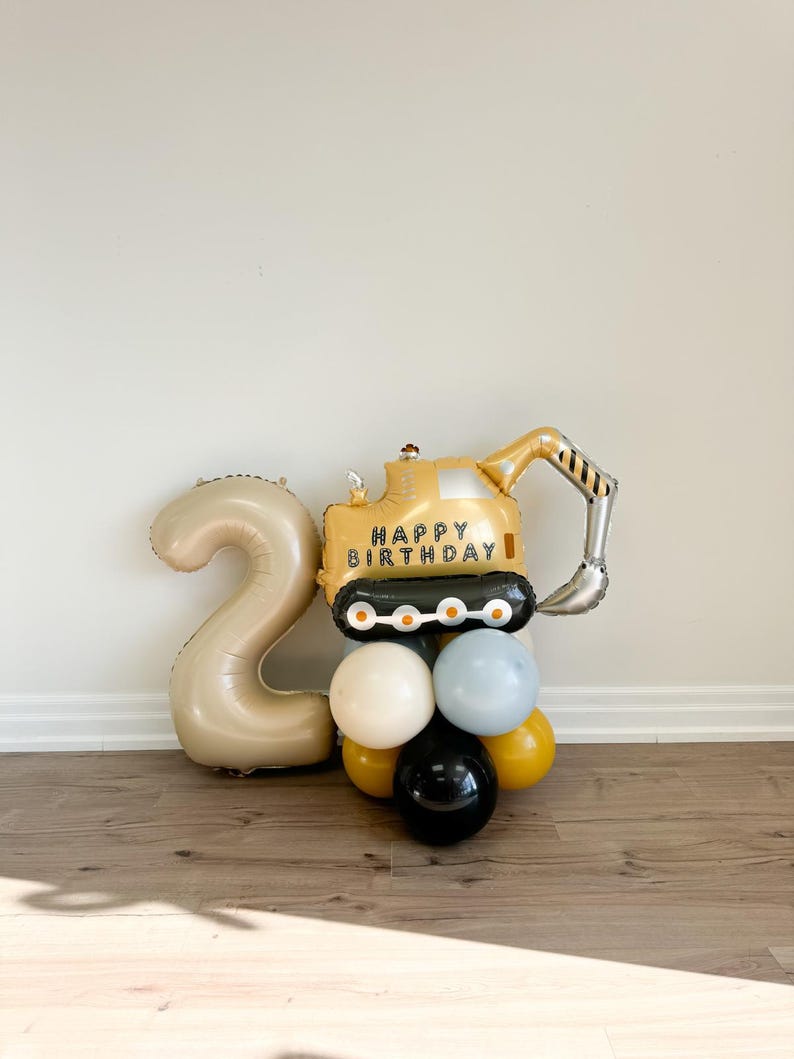 Construction Balloon Rch Construction Balloon Garland Kit Little Builder Balloon Arch Digger ...
