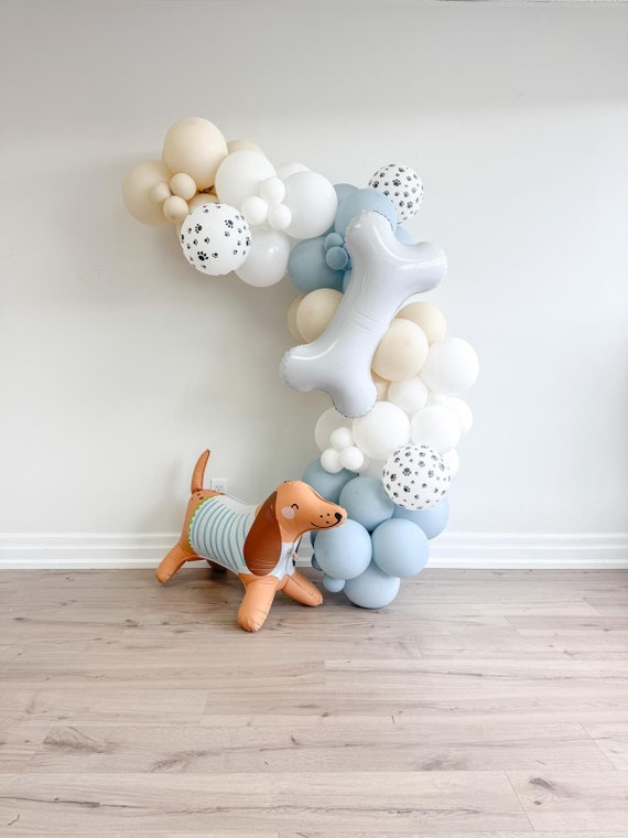 Dachshund Puppy Themed Balloon Arch Kit Dog Theme DIY Balloon Garland Dogs First Birthday Kids Party Supplies Lets Pawty Doggy Bday Woof Dog