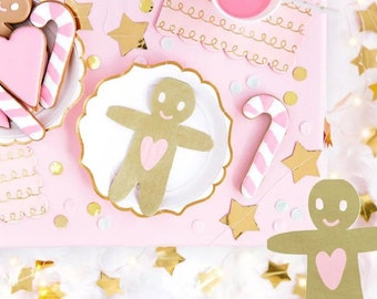 20 Gingerbread Man Christmas Napkins |  Gingerbread Tableware | Christmas Party Decor | Kids Party Decor | Christmas Dinner Napkins | Cookie