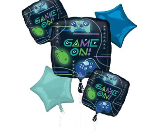 Game On Gaming Balloon Bouquet, Toddler Epic Birthday Party, Teenager Gamer Boy Console Party, Level Up Gamer Kids Birthday Party Supplies