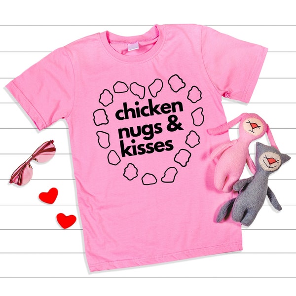 Valentine's Day Shirt | Chicken Nuggets | Hugs | Children's Shirt |