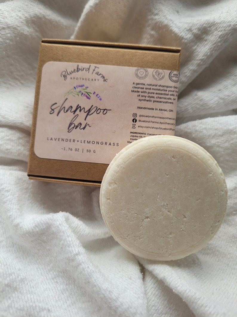 Plastic Free Shampoo Bar Zero Waste Toxin Free Lavender Tea Tree Grapefruit Mint Eco-friendly Natural Zero Waste image 5