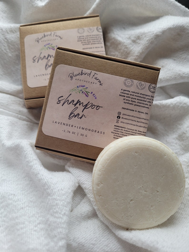 Plastic Free Shampoo Bar Zero Waste Toxin Free Lavender Tea Tree Grapefruit Mint Eco-friendly Natural Zero Waste image 2