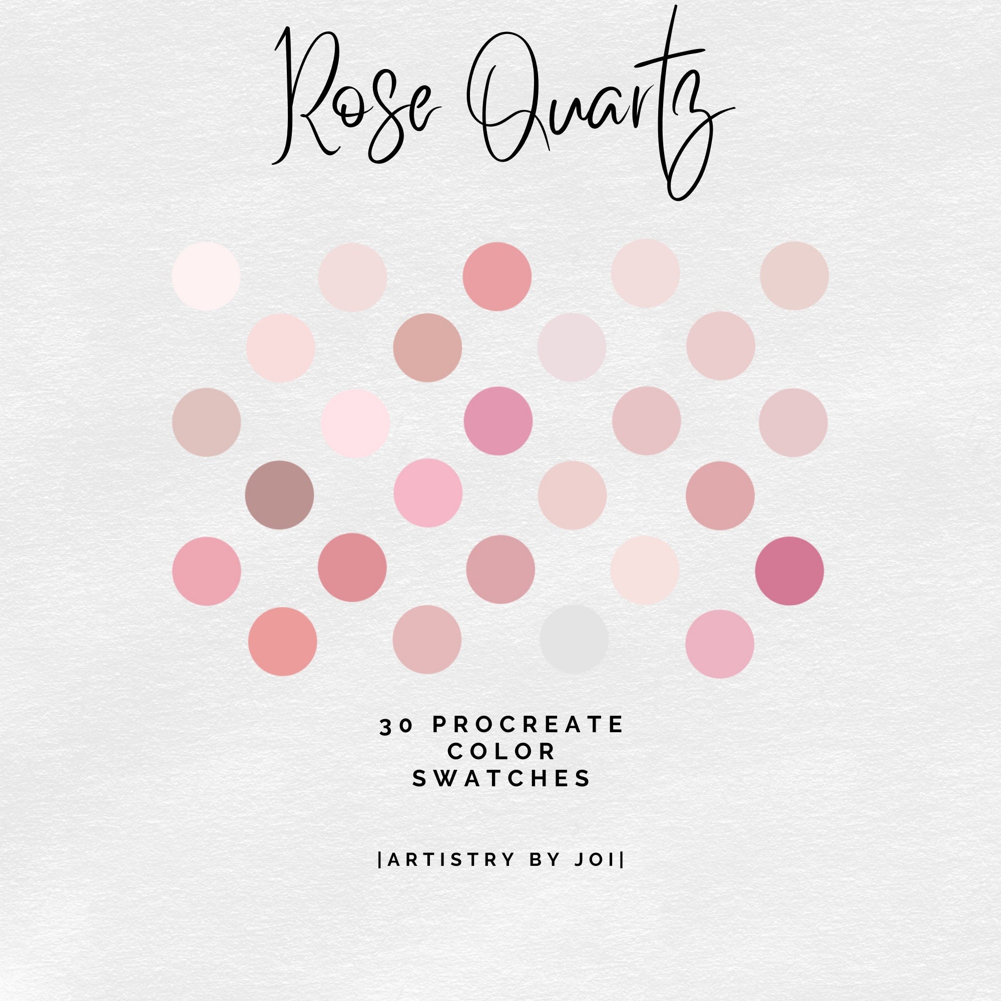 Rose Quartz Color Palette for Procreate Canva Adobe Etsy