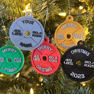 Customizable weight plate ornament