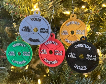 Customizable weight plate ornament