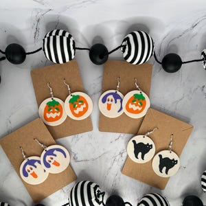 Pillsbury earrings in Halloween setting