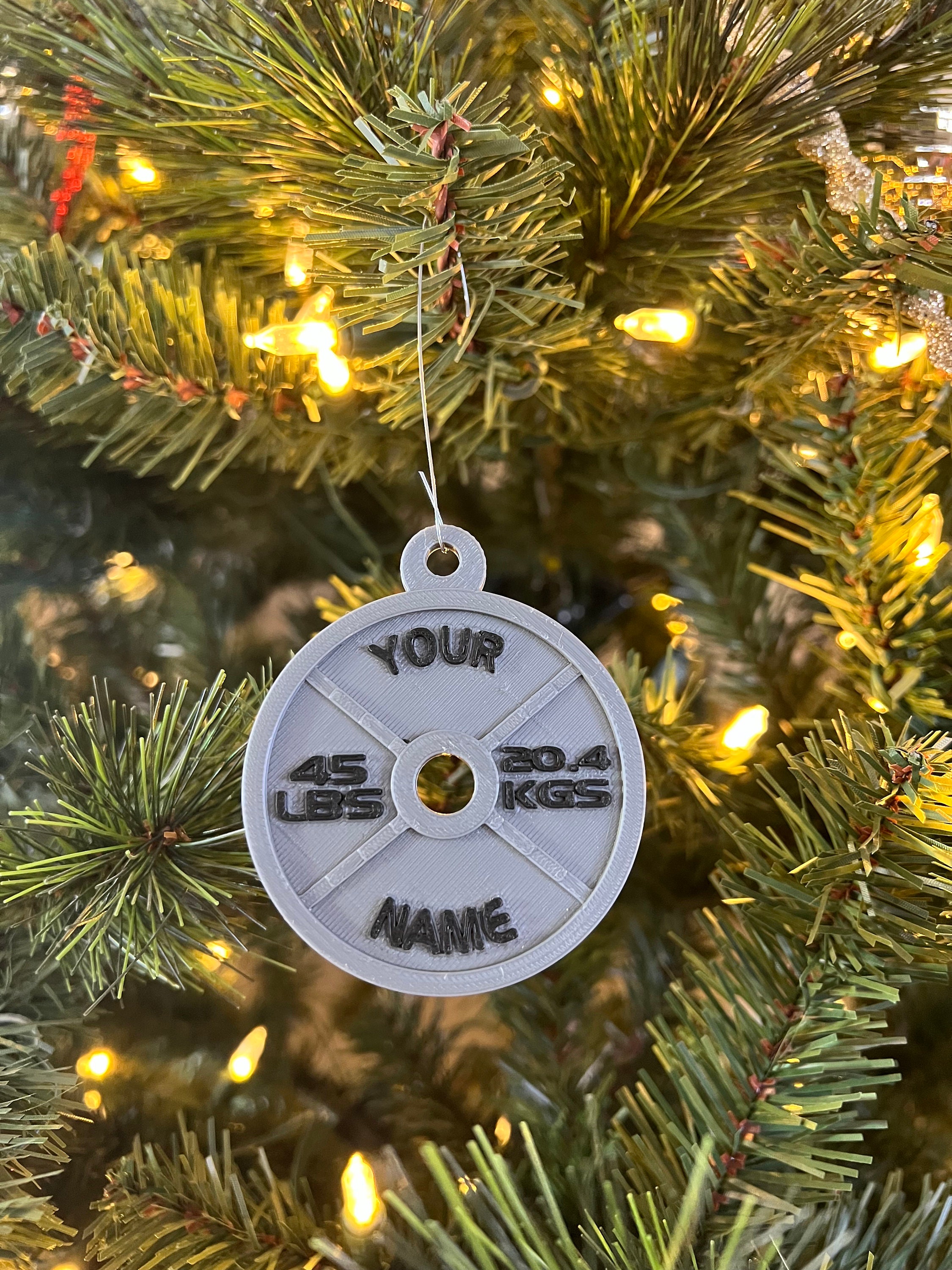Customizable Weight Plate Ornament, Personalize Your Fitness Journey with This Unique, Gift for Gym Enthusiasts