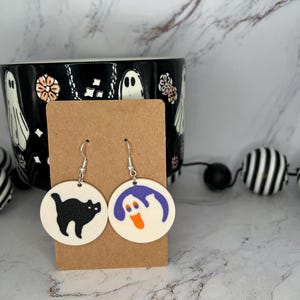 Pillsbury Halloween Sugar Cookie Earrings Ghost/Cat