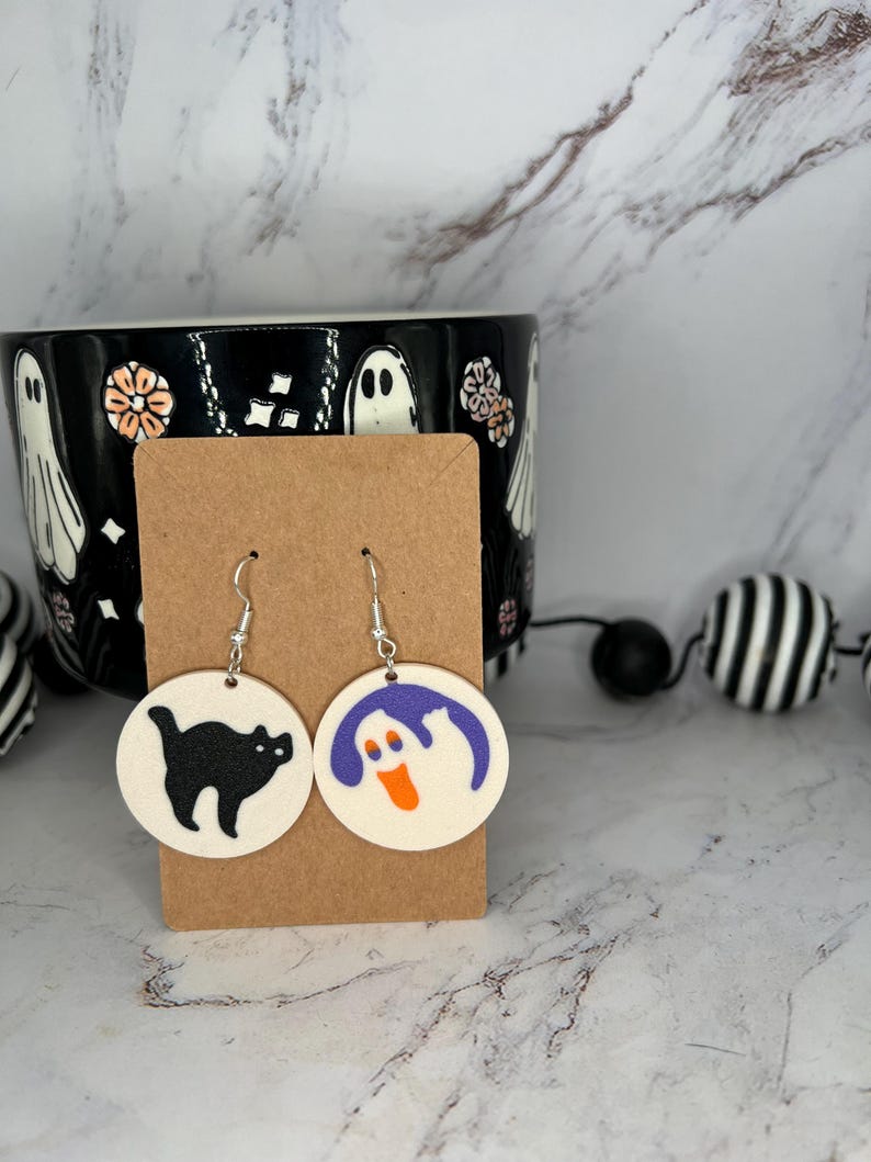 Pillsbury Halloween Sugar Cookie Earrings Ghost/Cat