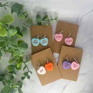 Conversation heart earrings