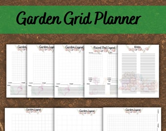 Printable Garden Grid Planner| Raised Bed & Vegetable Garden Layout Templates| Instant Download PDF