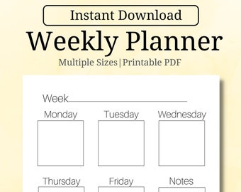 homework planner Printable Minimalist Weekly Planner for goal setting, to-do list, or homework.