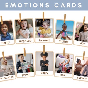 Editable *Kids Emotion Cards* with Real Pictures, Emotions Montessori Cards, Feelings Flashcards *DIGITAL DOWNLOAD*